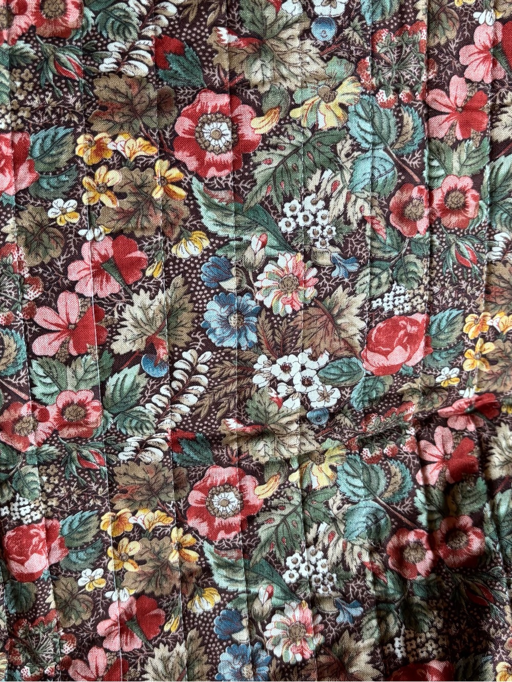 Vintage Beautiful Reversable  Quilted Fabric Cotton 53”x44”